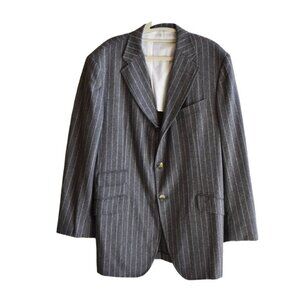 Men's Bramford & Sons Gray Pinstripe Cashmere Blend Blazer 44